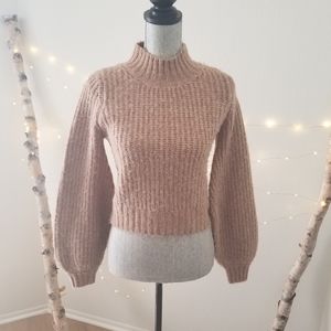 The Kooples Balloon Sleeve Mock Neck Sweater